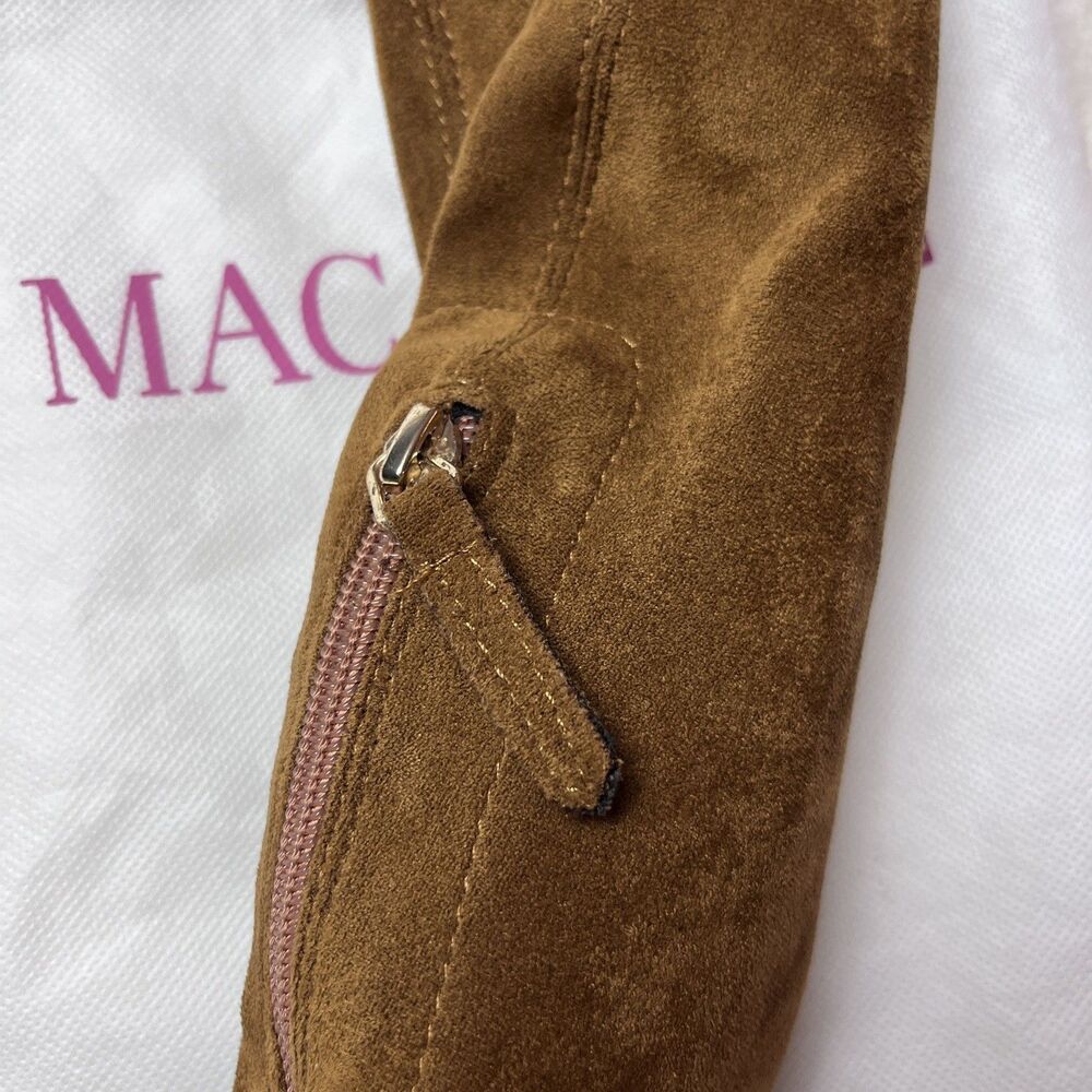 Goodnight Macaroon Marlo Tan Suede Over The Knee Boots Block Heel Size 7.5 NWOT - Picture 7 of 9
